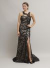 Alta Moda Mariella Gennarino - Abito lungo nero con pizzo