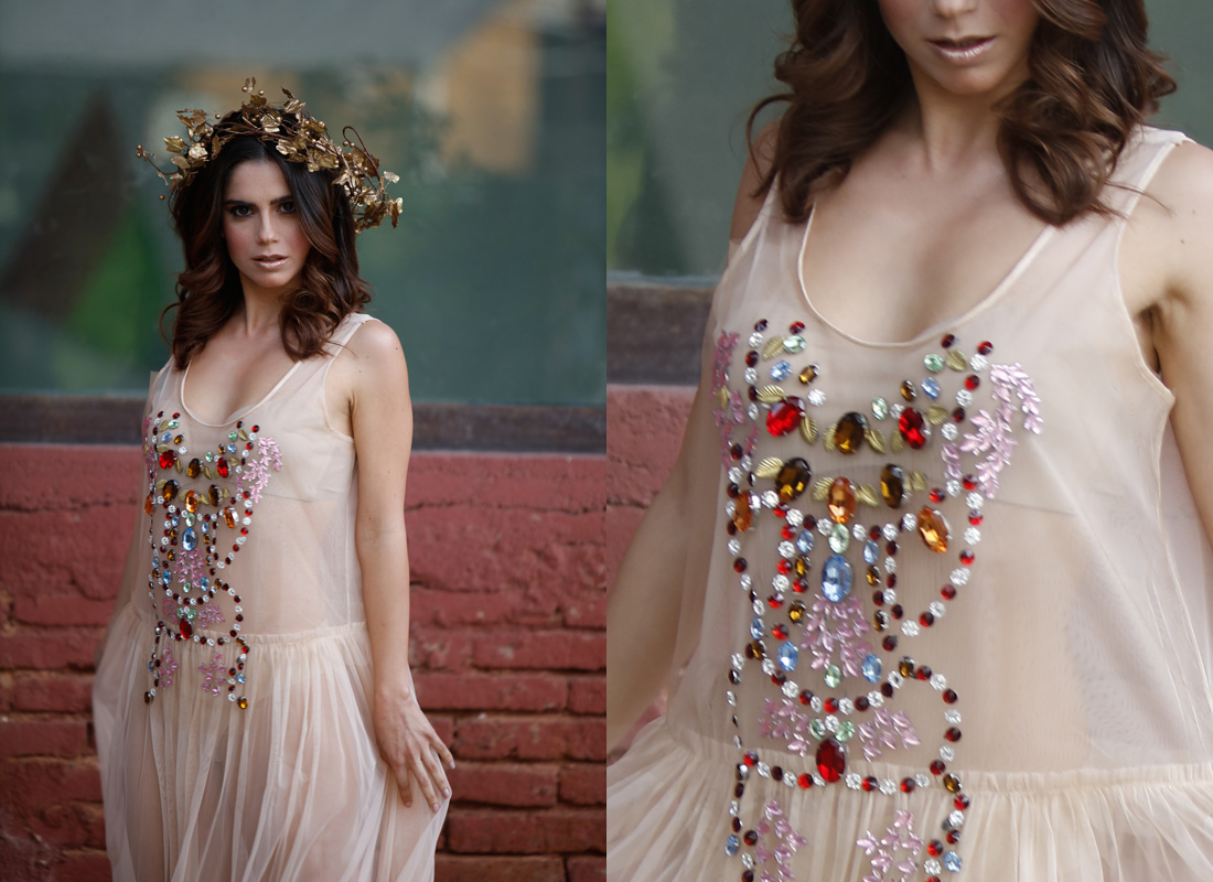 Abito da cerimonia donna con pietre preziose | Atelier Mariella Gennarino