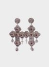 Orecchini croce barocco color argento con pietre Mariella Gennarino