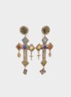Orecchini croce barocco con pietre colorate Mariella Gennarino