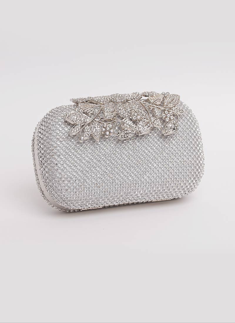 Clutch gioiello argento con fiori Mariella Gennarino